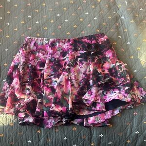 Abercrombie & Fitch Floral Pink and Black Skirt